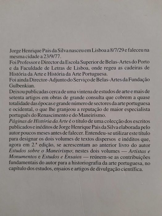 Jorge Henrique Pais da Silva, Páginas de História da Arte