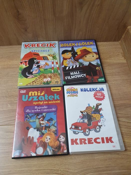 Płyty DVD i VCD  dla dzieci Bajki krecik,  Bolek i Lolek,  Miś Uszatek