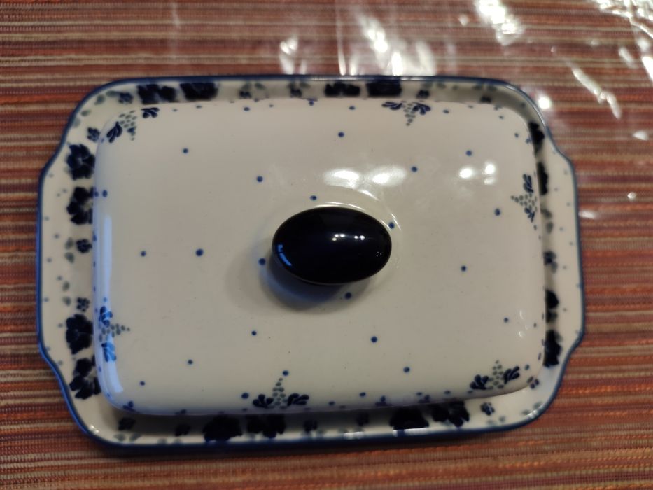 Bolesławiec maselnica JZ43 kobalt niebieski gat. 1