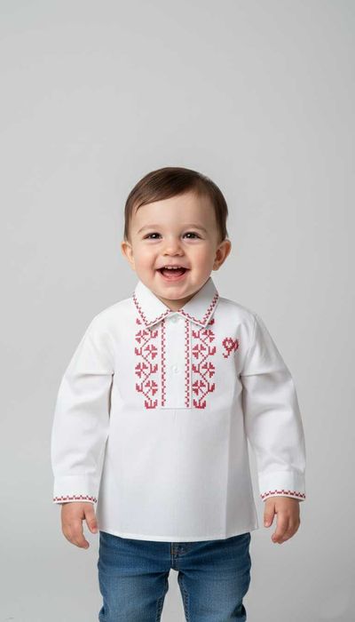 Camisa Bordada a Ponto Cruz - Criança