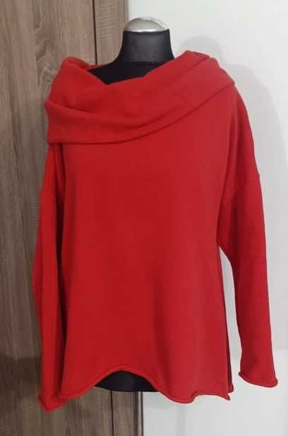 Diverse Bluza damska ciepła miękka z dużym kołnierzem kapturem M 38