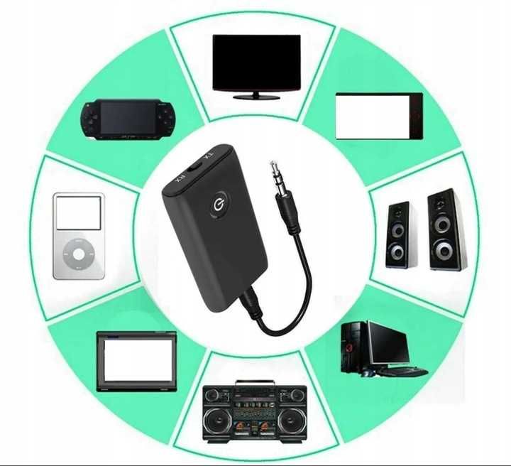 Transmiter samochodowy Adapter Audio Bluetooth 2w1