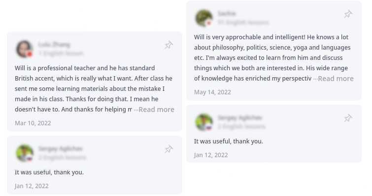 Aulas particulares de inglês, para adultos.