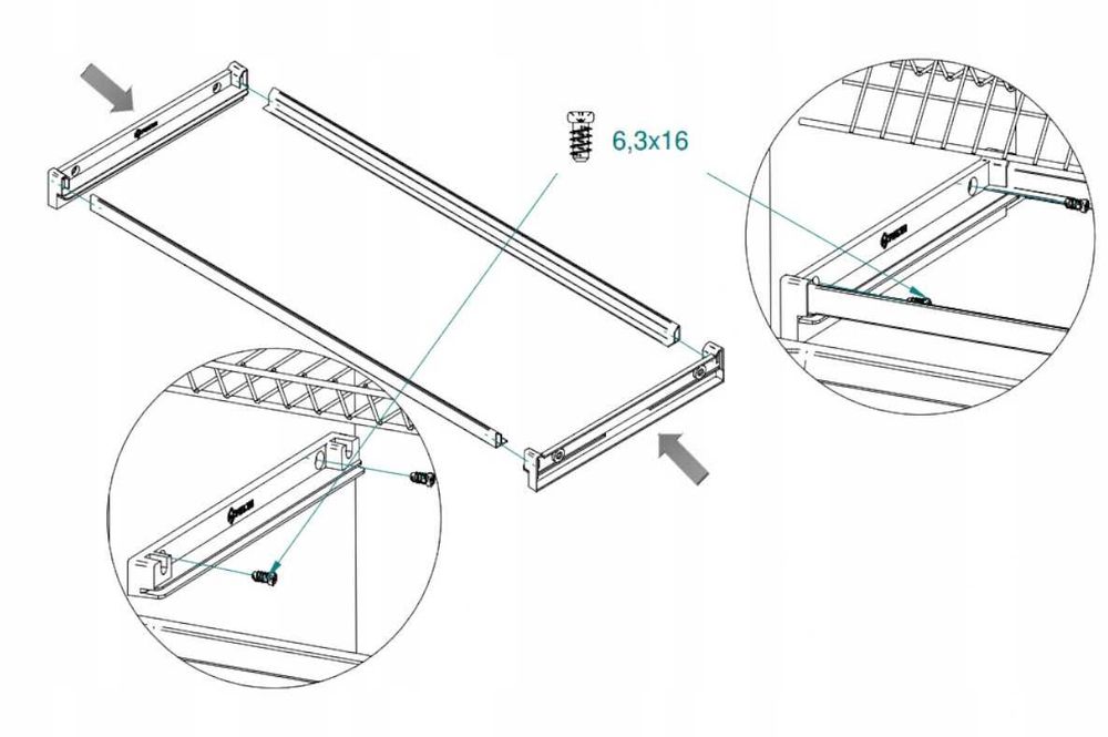 Ociekarka do naczyń Rejs Variant 3 chrom 2-poziomy 80 cm
