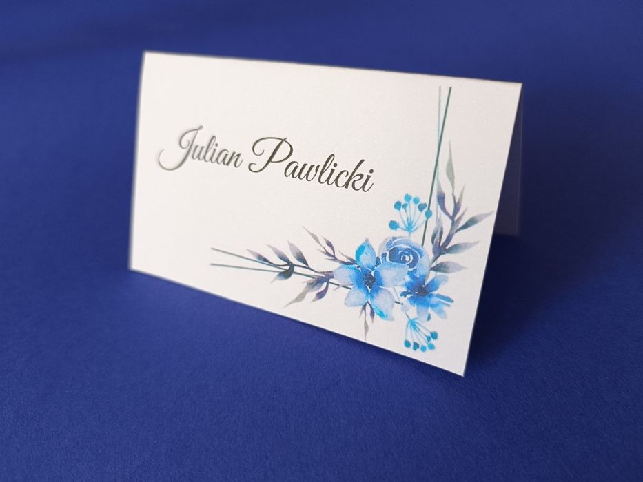 Winietki niebieskie kwiaty