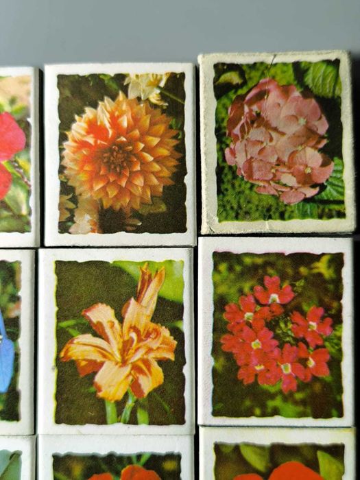 Coleção Fósforos Monte-Mar Grande Luxo "Flores" - Estado Impecável