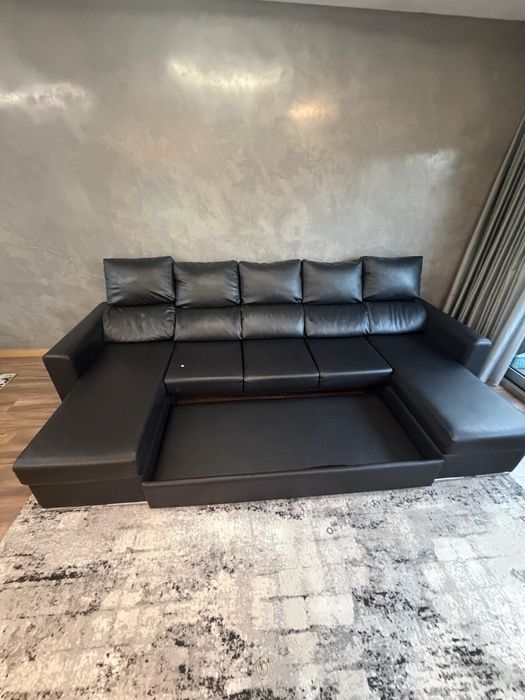 Sofá 3m em Napa | Sofá-Cama | 2 Chaise Longue | Com Arrumação