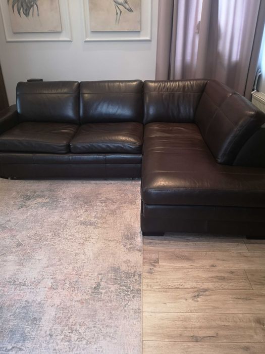 Kanapa narożna skóra naturalna