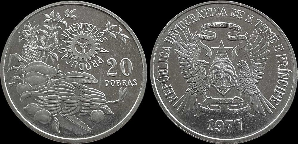 20 Dobras - 1977 - São Tomé e Príncipe - FAO (7 Disponíveis)