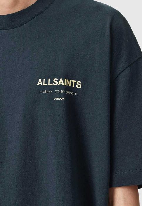 Стильна оверсайз футболка A*lSaints Dark Blue + Подарунок Тату Рукава