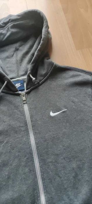 Nike Hoodie Zip z kapturem Grey logo haft white