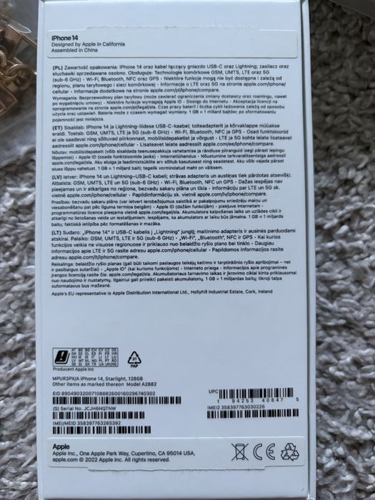 Iphone 14 128GB bialy starlight kondycja baterii 88% 11 etui