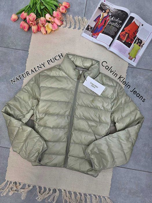 Kurtka puchowa Calvin Klein Jeans naturalne wypełnienie XL premium nowa lekka luxury okazja