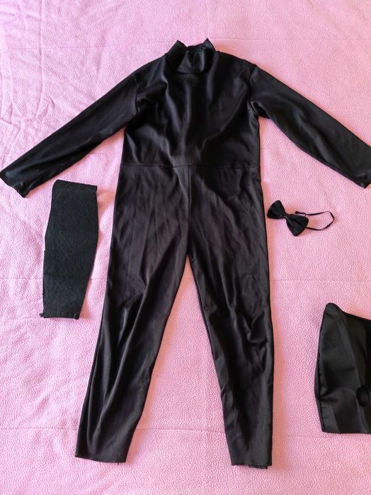 Fato de Carnaval Disfarce de Menina Gato Preto (Tamanho 120/130 cm)