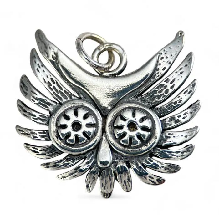 SOWA - głowa, wisiorek, srebro