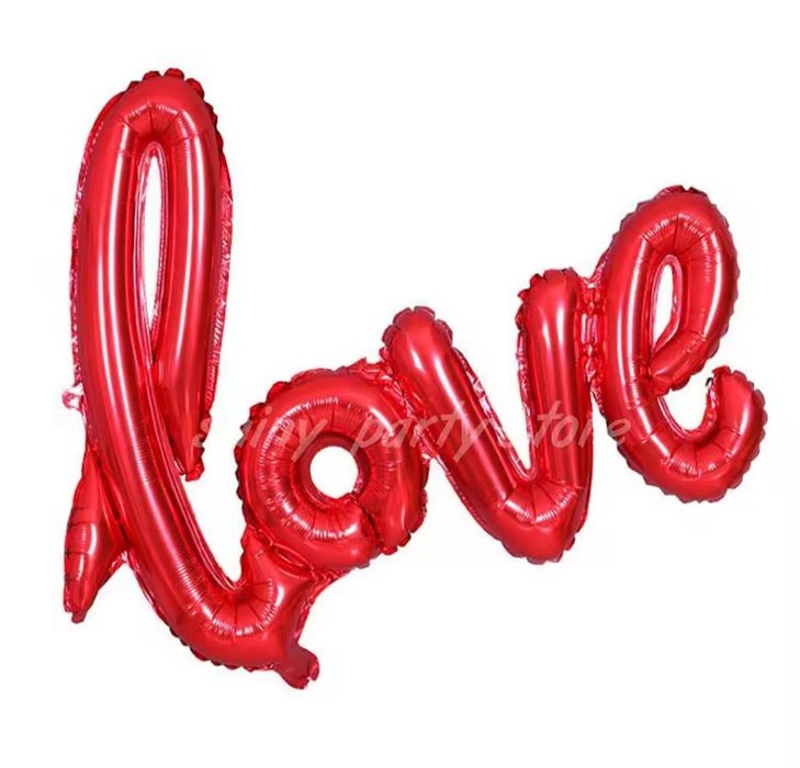 Фольгований шар "Love" червоний 68х54 см для свят