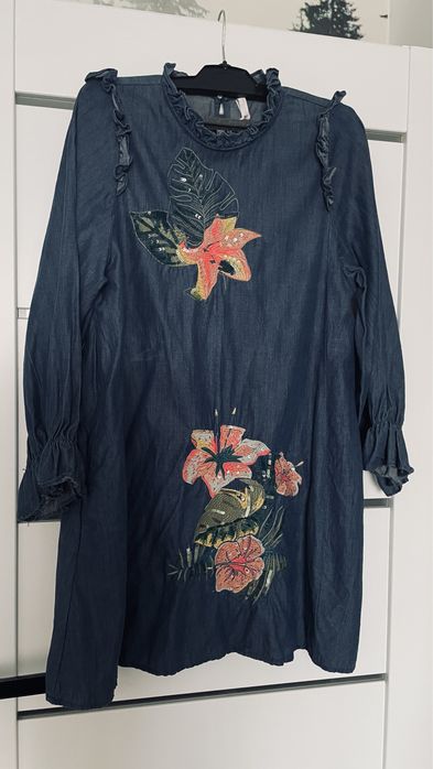Sukienka ZARA S miękki cienki jeans