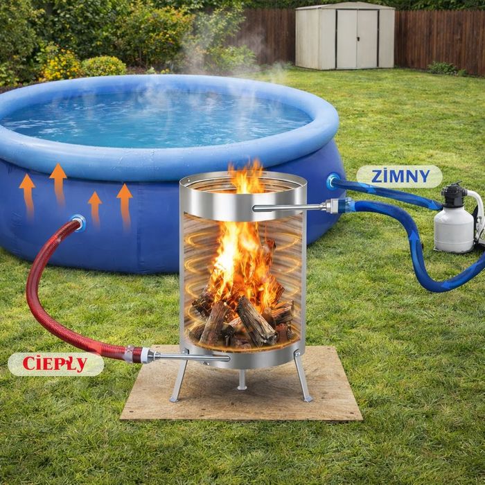 OGRZEWANIE DO BASENU OGRODOWEGO Na Drewno Węgiel Część Piec Ogrzewacz