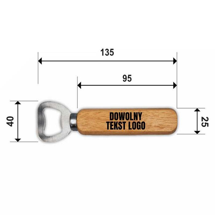 Drewniany otwieracz do butelek piwa z GRAWEREM - Super Prezent