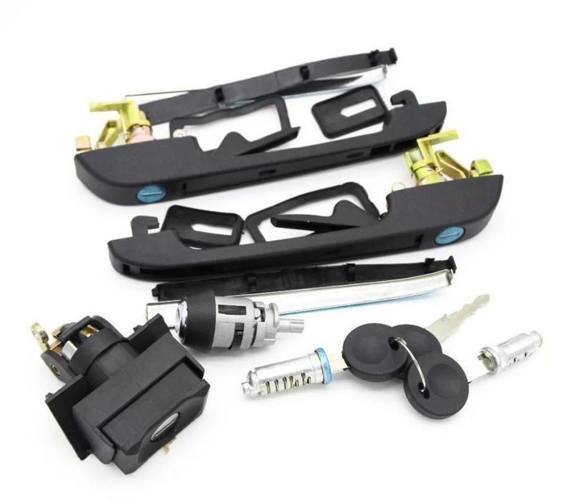 Conjunto Puxadores + Canhão Fechaduras Volkswagen Golf 2 Jetta Mk2