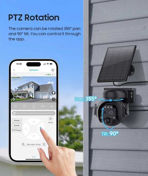 FOTOPUŁAPKA Kamera 6MP 12X zoom na kartę SIM SOLAR 4G PTZ 2 obiektywy‼️ podgląd na telefonie AKUMULATOR na Działkę Budowę ‼️