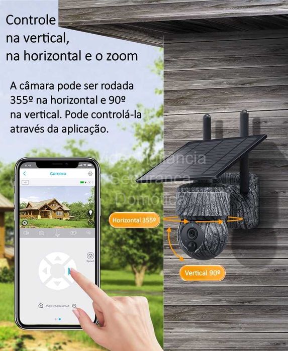 Câmara Solar ‼️ 3MP ‼️ Sem fios ‼️ WiFi ‼️ 4G ‼️ Visão Noturna a Cores