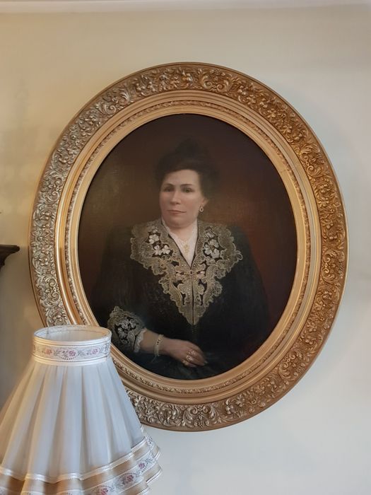 XIX w Portret Hrabiny Olej na Płótnie 100% Orginał 1901r Rama i Płótno