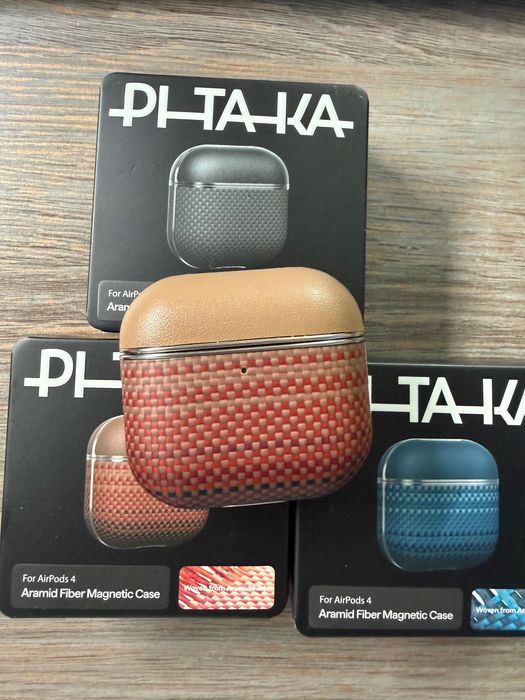 Супер чохол для AirPods 4 PITAKA Aramid Fiber Case, міцний захист, неймовірний преміальний вигляд та приємний на дотик
