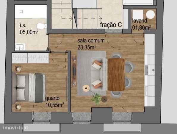 Apartamento T1 novo com ar condicionado e elevador