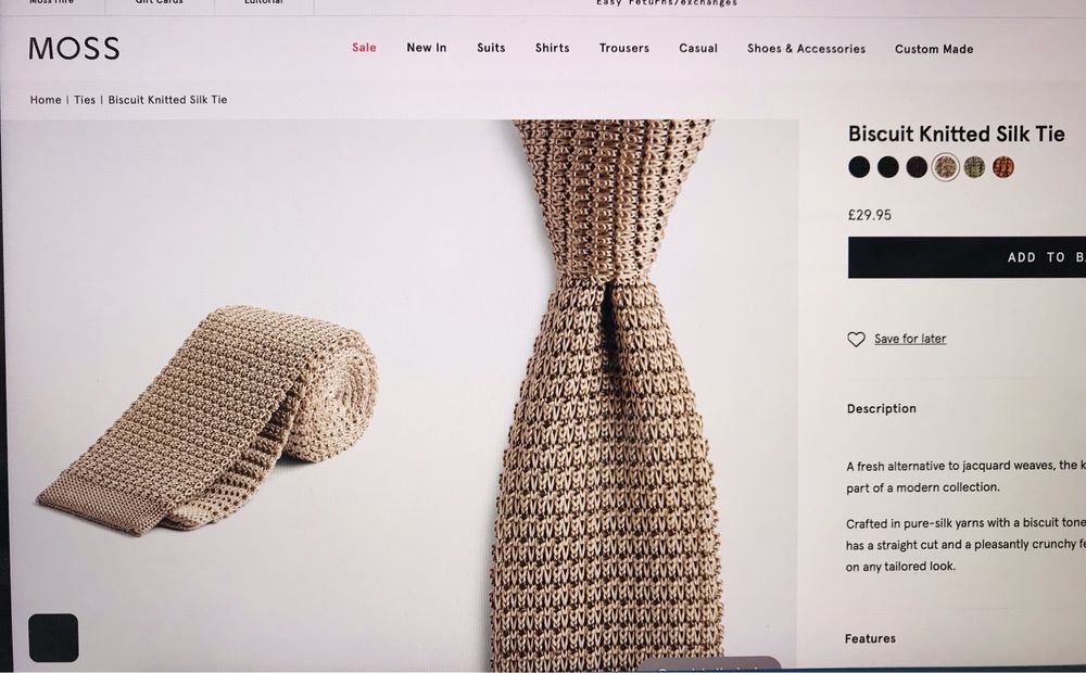 Нова краватка 100% шовк Moss галстук шелк