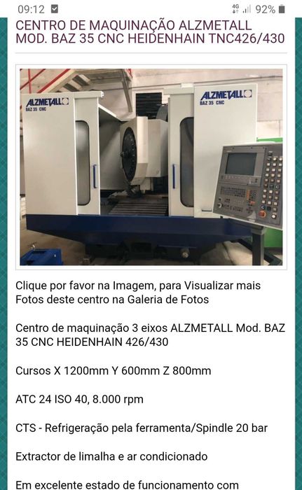 CnC  Fresadora Centro maquinaçao vertical