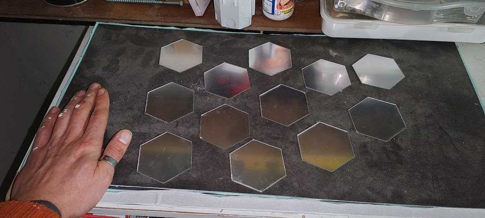 12 Espelhos decorativos hexagonais para colar