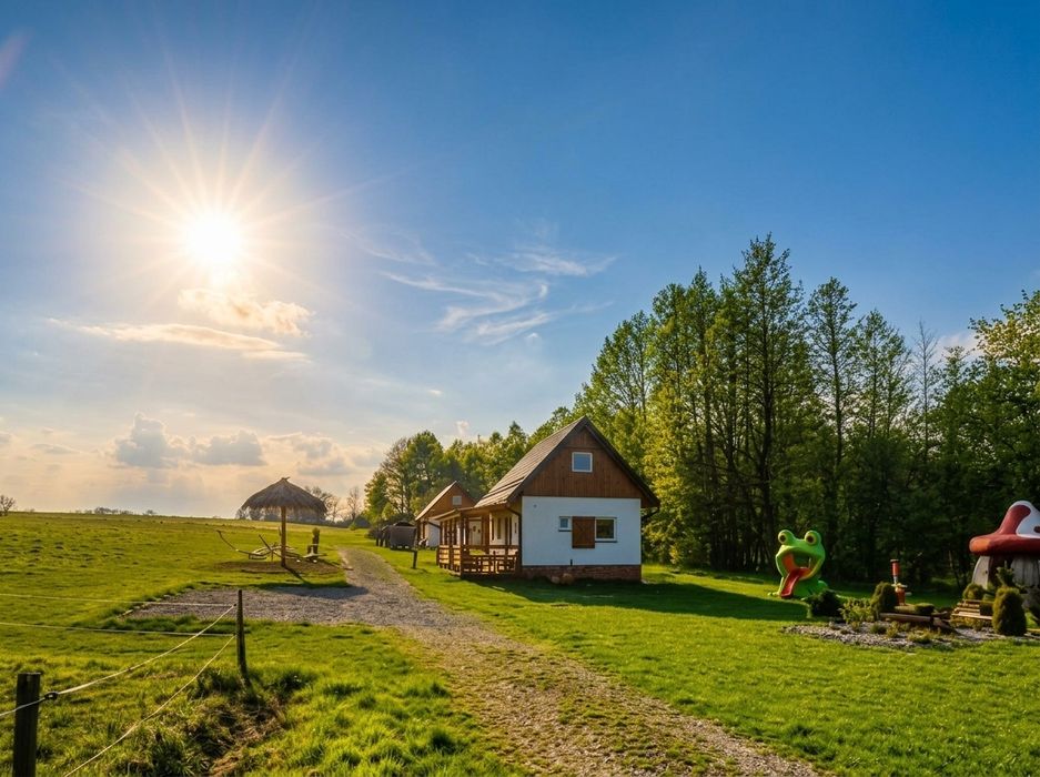 Domek Domki Jacuzzi Sauna Kocioł SPA  Beczka Alpaki Konie