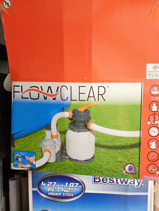 Basen ogrodowy duży z pompą piaskową