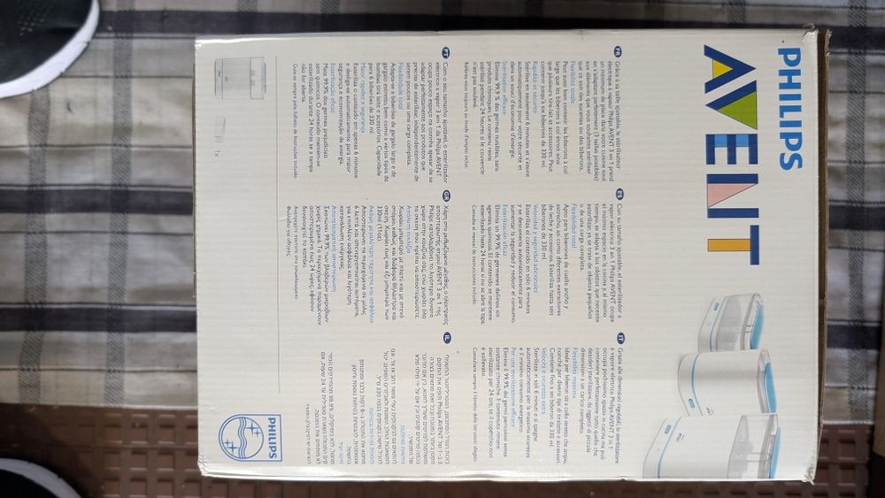 Avent Philips esterilizador a vapor biberão e tetinas