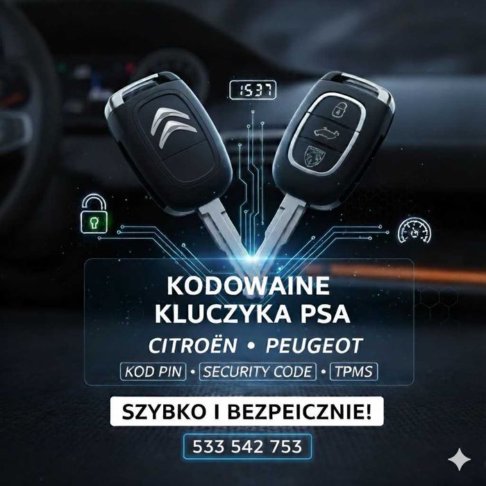 Kodowanie kluczyka klucza Citroen Peugeot PSA kod PIN Security Code