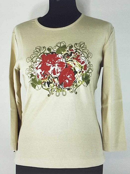 Bluzka t-shirt beżowa 100% Bawełna R 36/38