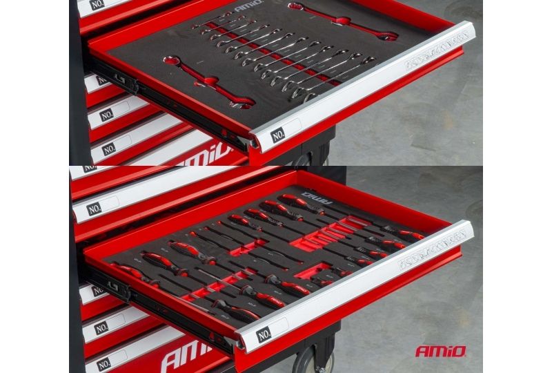 CARRINHO DE FERRAMENTAS COM CONJUNTO DE 258 PEÇAS, 840 × 460 × 870 MM, AMiO-04892