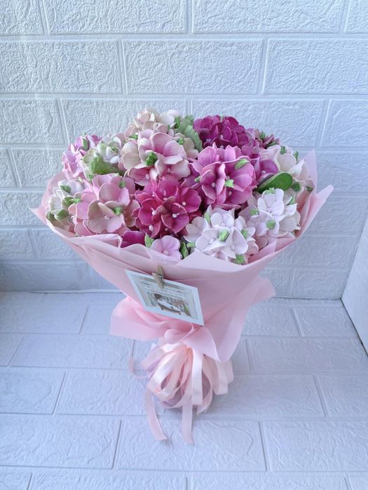 Букеты из зефирных цветов ручной работы