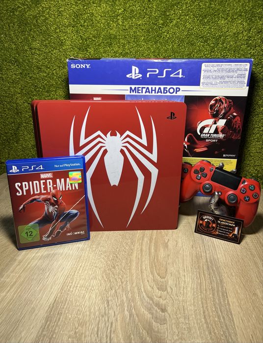 Магазин! PlayStation 4 Slim 1TB Limited Edition Spider-Man | Full Set + 2 DualShock | Гарантия