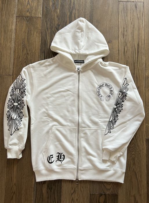 Зіпка Chrome Hearts білого кольору