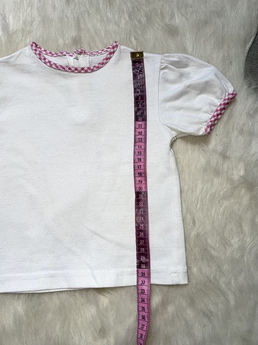 Biała bluzka t-shirt dziewczęca bawełna niemowlęca