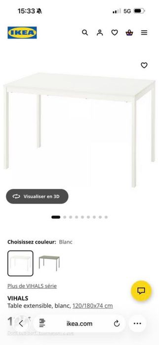 Mesa ikea vihals branca