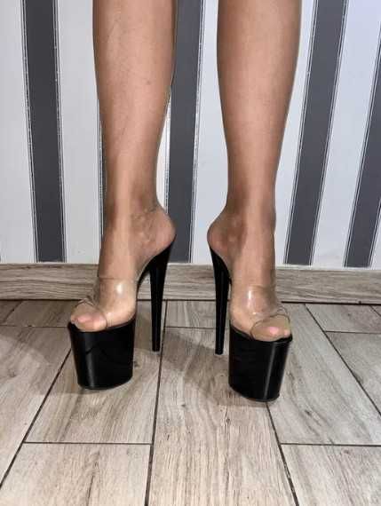 25/ OD RĘKI 41 klapki 20cm obcasy szklanki pole exotic dance 35-43EU