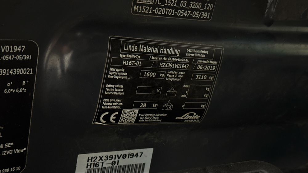 Wózek widłowy LINDE H16T EVO 2019r triplex