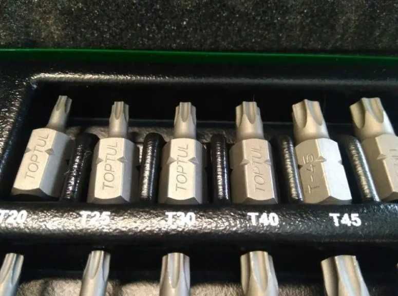 Набор бит набір біт 40шт 3/8", 1/2" 10мм Hex, Spline, Torx Топтул