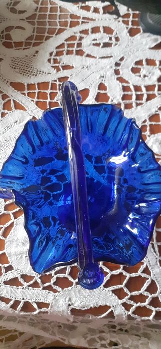 Cesto Vidro Grande e Antigo-Fabrico Manual