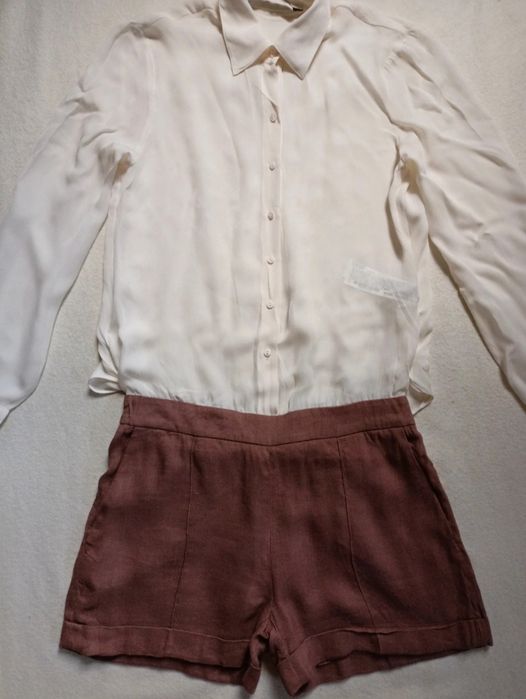 Kombinezon jedwab len viscoza Zara