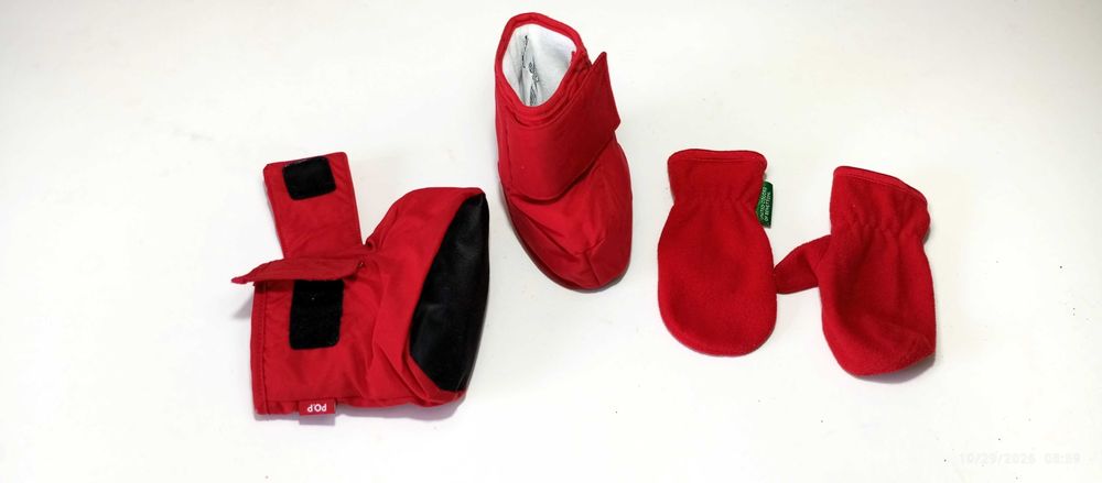 Botinhas/Tossas De Inverno Polarn O. Pyret (Tam. 19/21) + Luvas Benetton