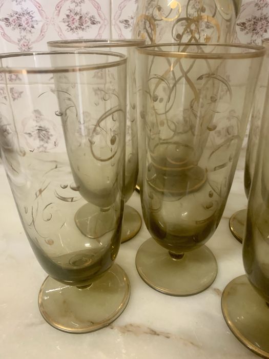 Decantador + 6 copos de vinho